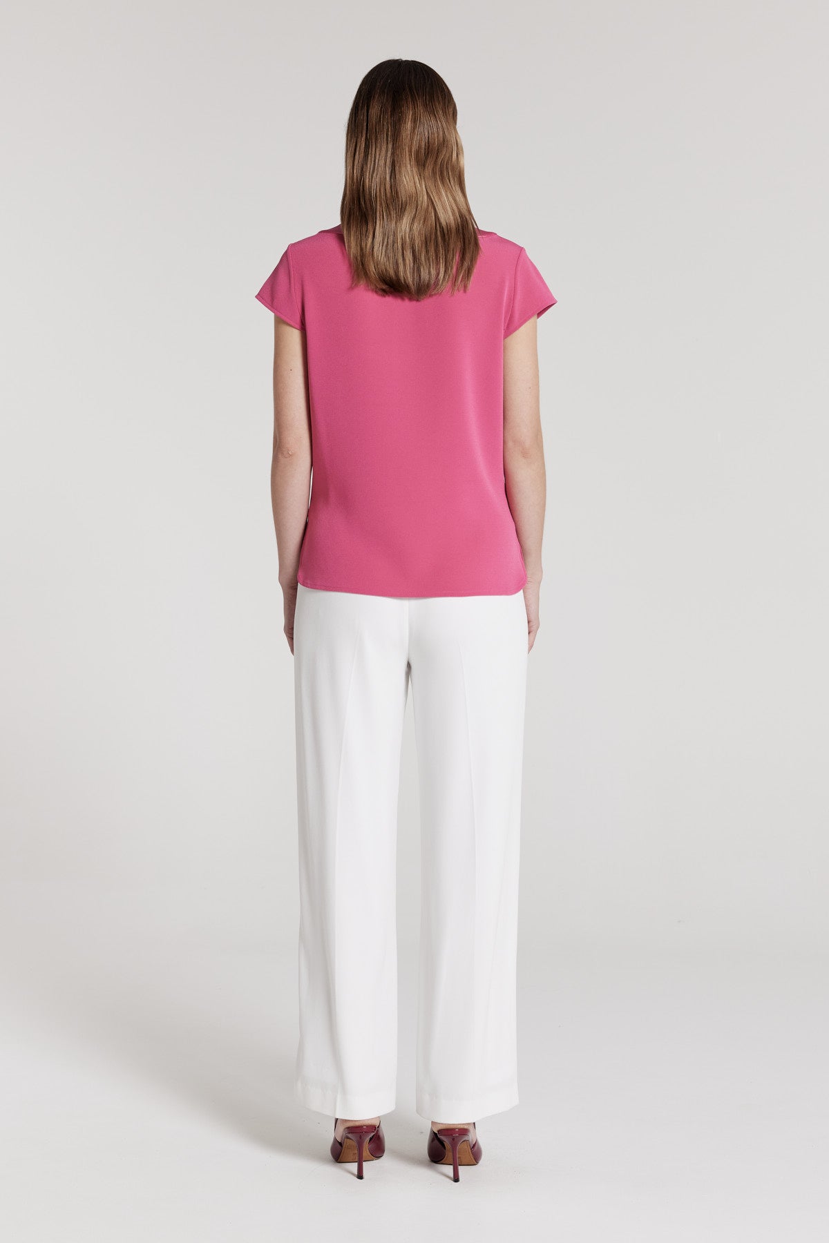 Lina Satin Trim Top - Rose Pink-Perri Cutten