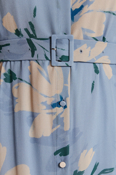 Esther Silk Dress - Blue Print-Perri Cutten