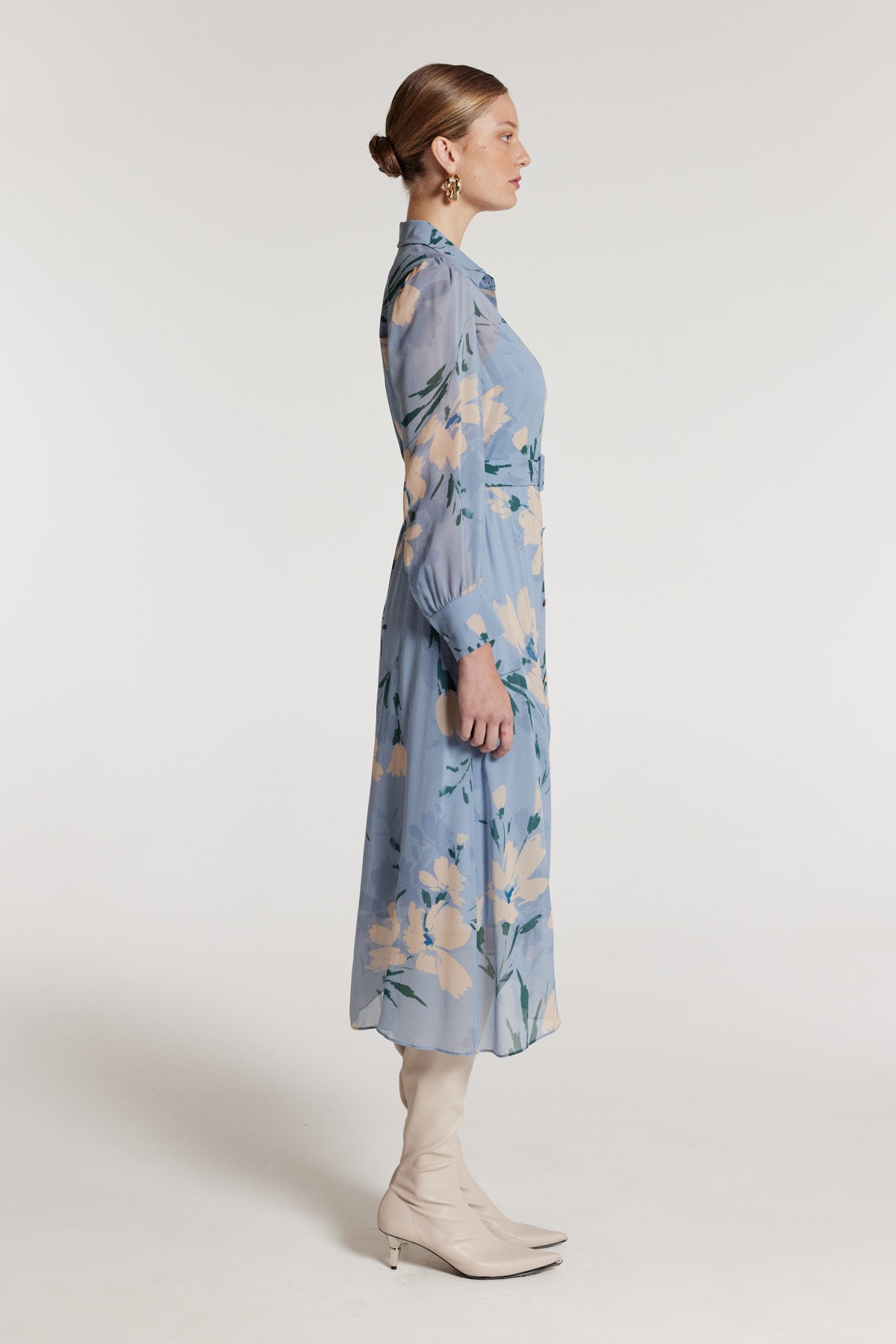 Esther Silk Dress - Blue Print-Perri Cutten