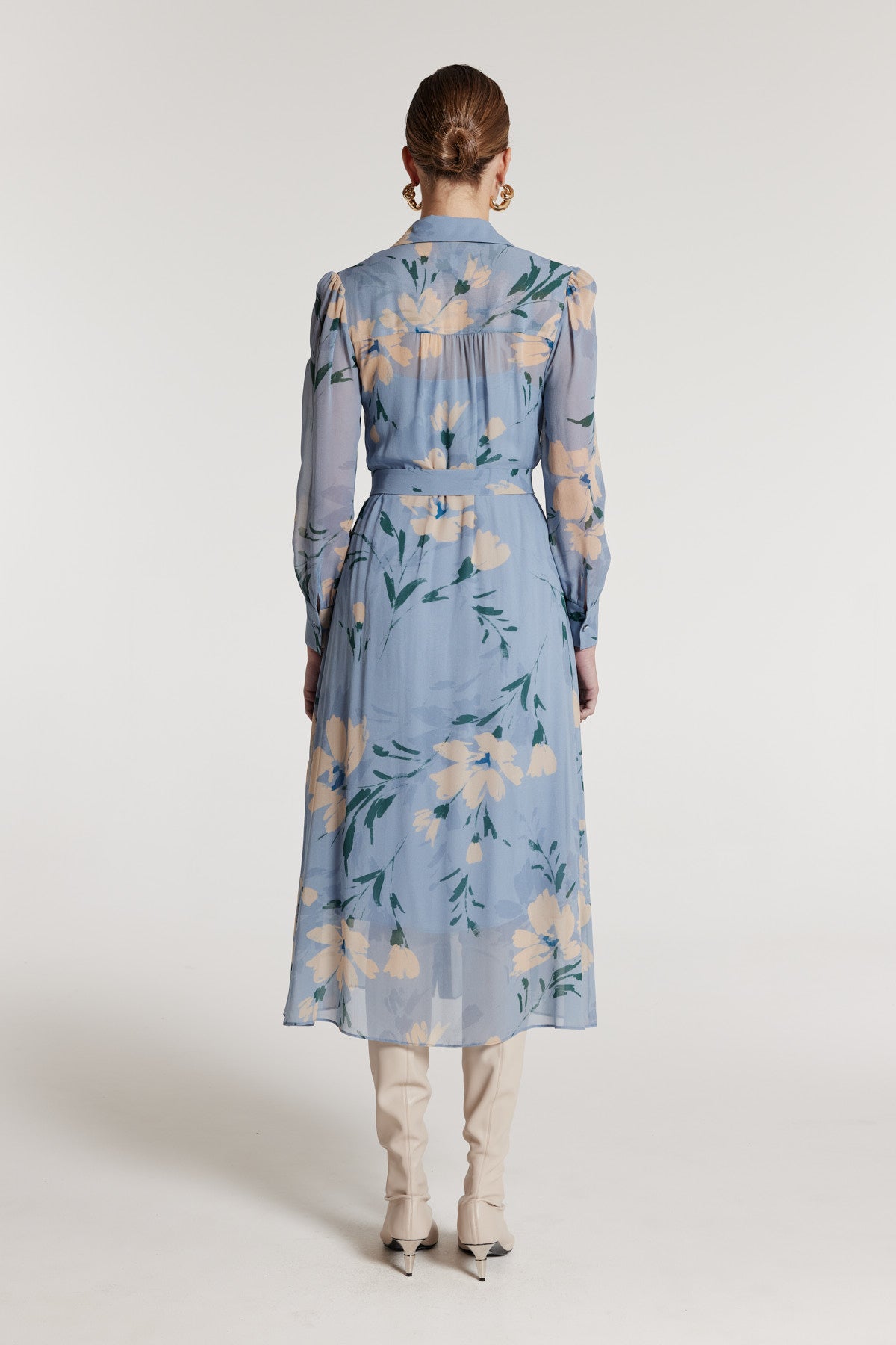 Esther Silk Dress - Blue Print-Perri Cutten