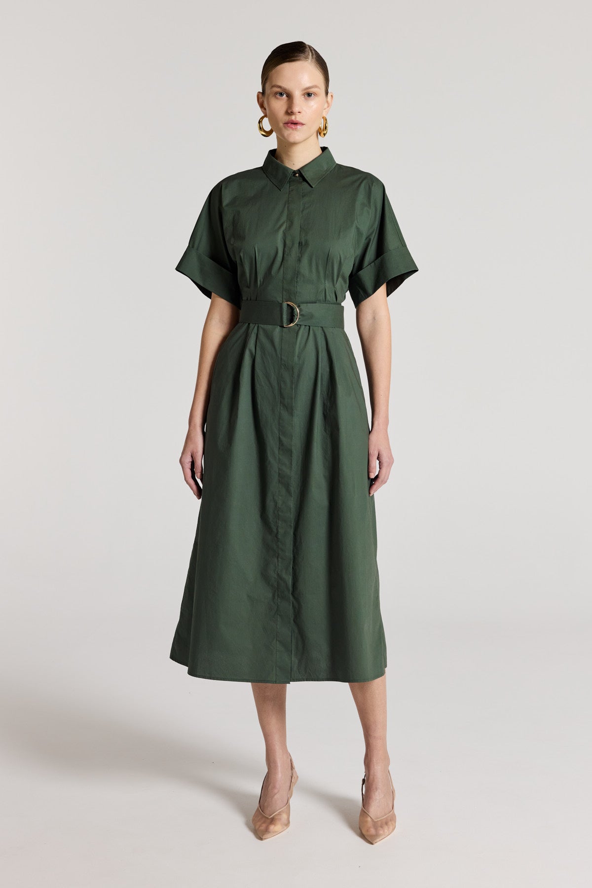 Clara Shirtmaker Dress - Olive-Perri Cutten