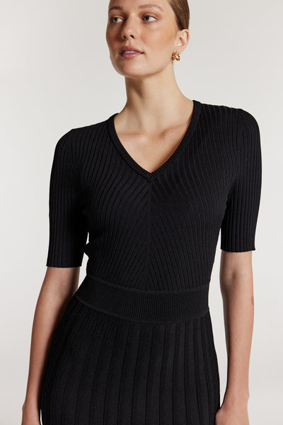 Nicola Knit Dress - Black-Perri Cutten