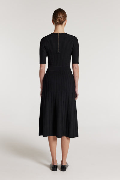 Nicola Knit Dress - Black-Perri Cutten