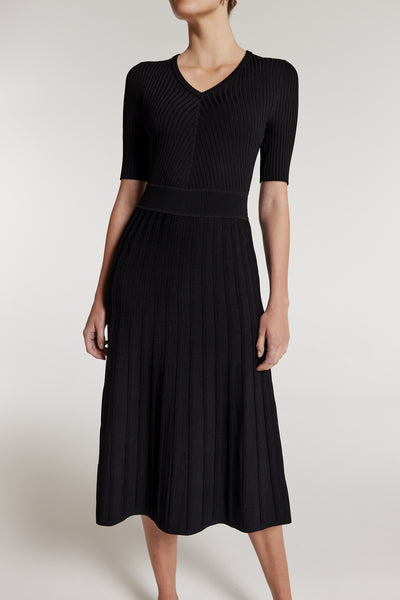 Nicola Knit Dress - Black-Perri Cutten