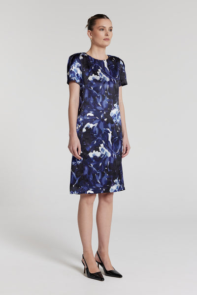 Matisse Silk Dress - Indigo Bloom-Perri Cutten