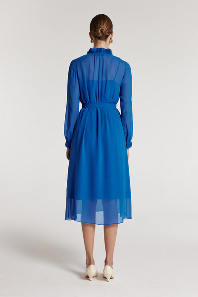 Abigail Silk Dress - Cobalt-Perri Cutten