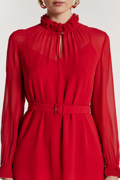 Abigail Silk Dress - Red-Perri Cutten