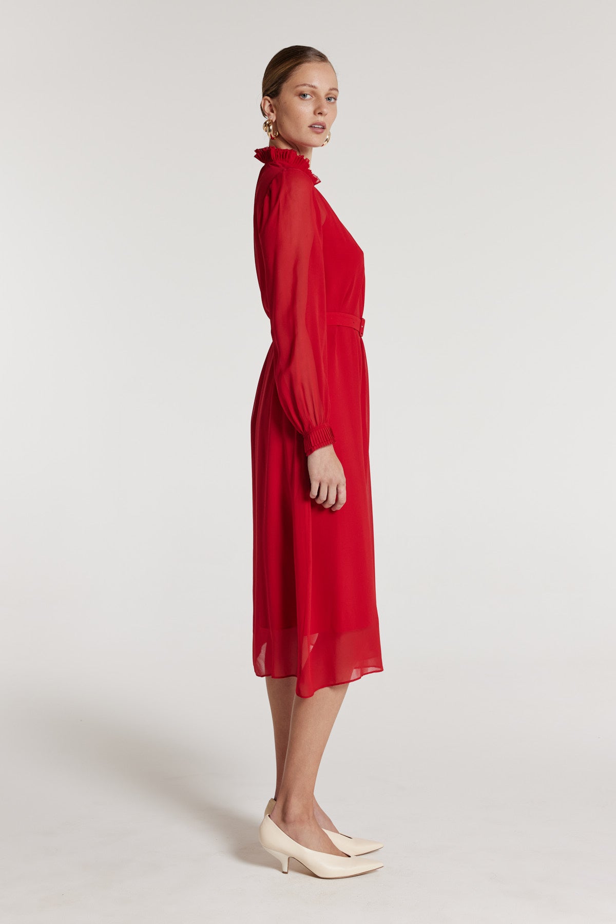 Abigail Silk Dress - Red-Perri Cutten