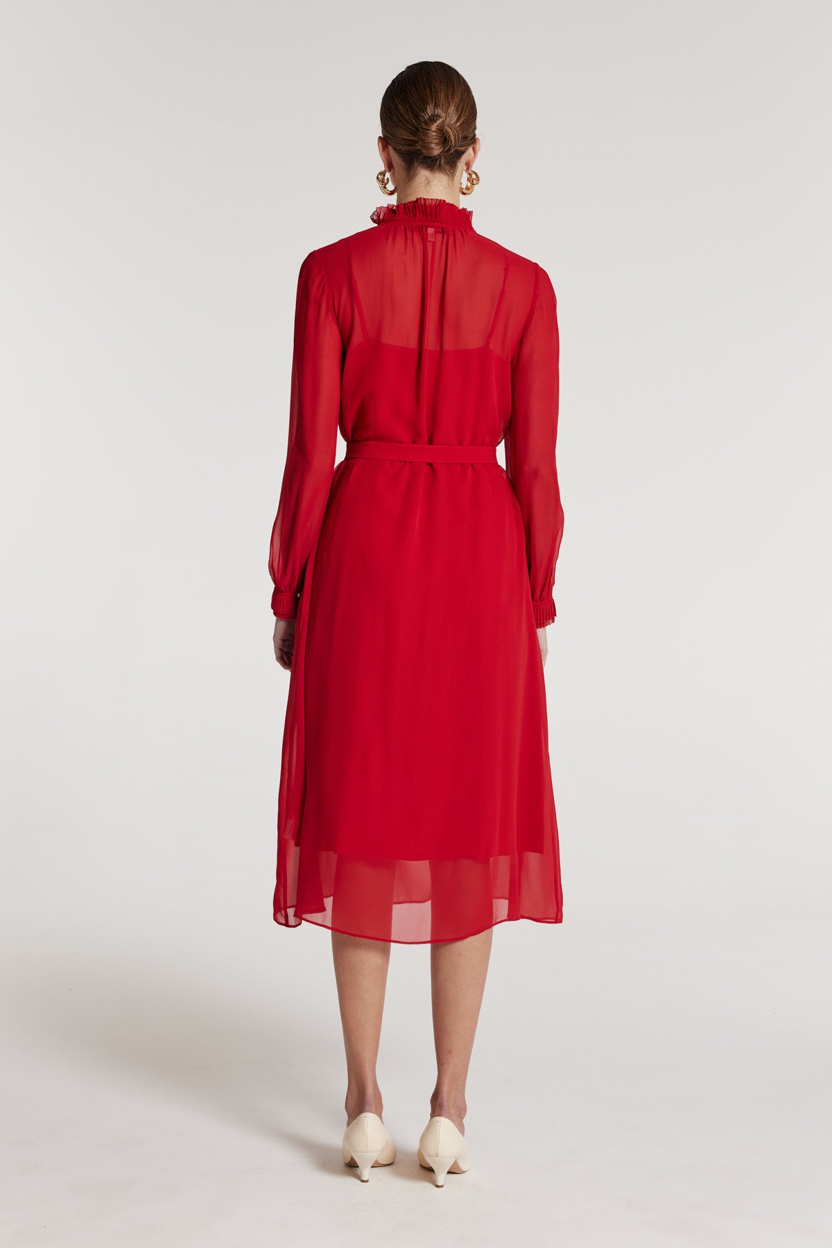 Abigail Silk Dress - Red-Perri Cutten