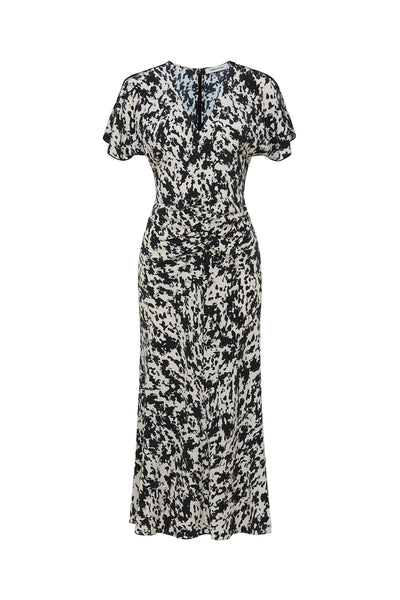 Avril Silk Dress - Black/Ivory-Perri Cutten