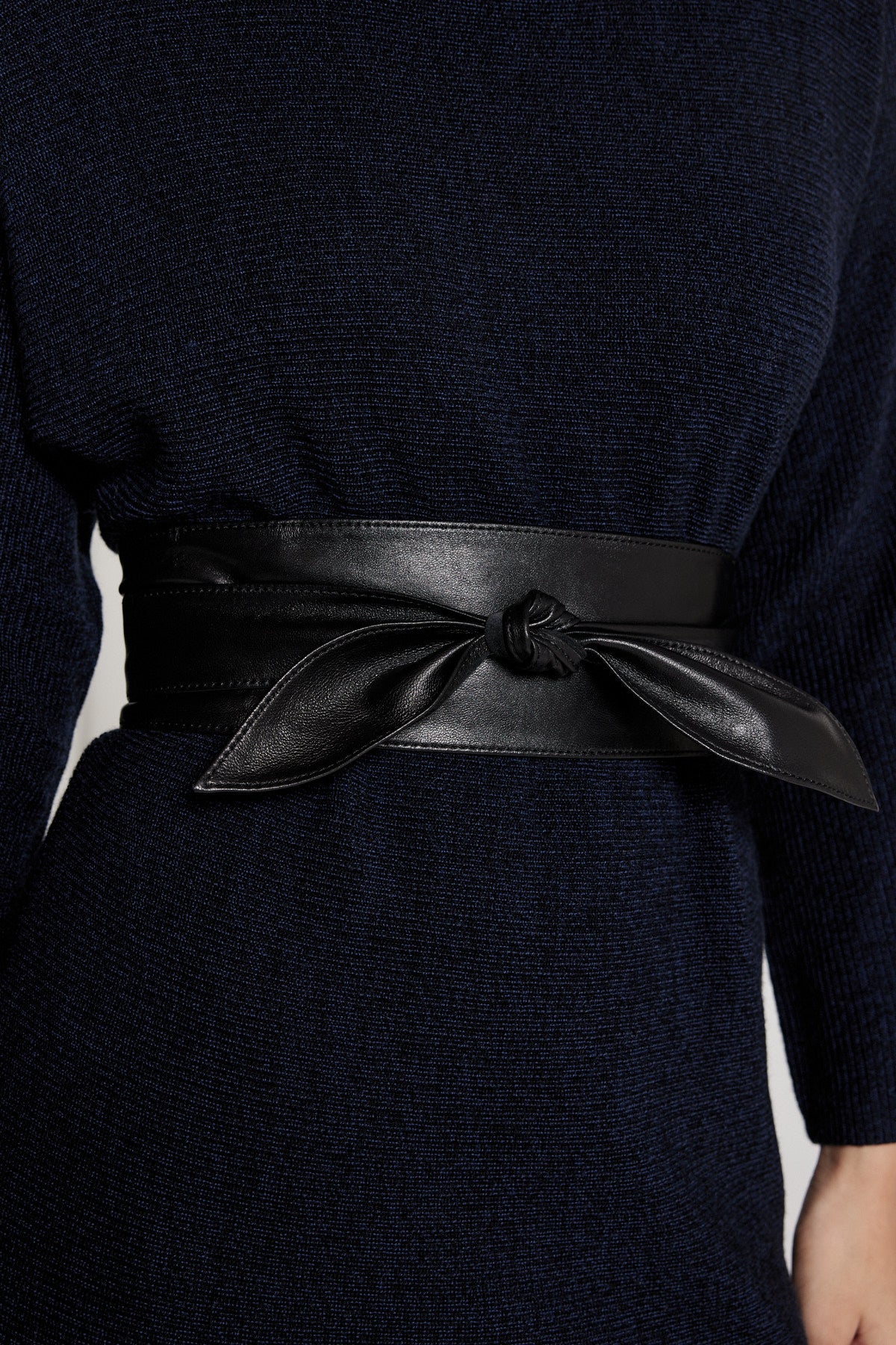 Obi Leather Belt - Black-Perri Cutten
