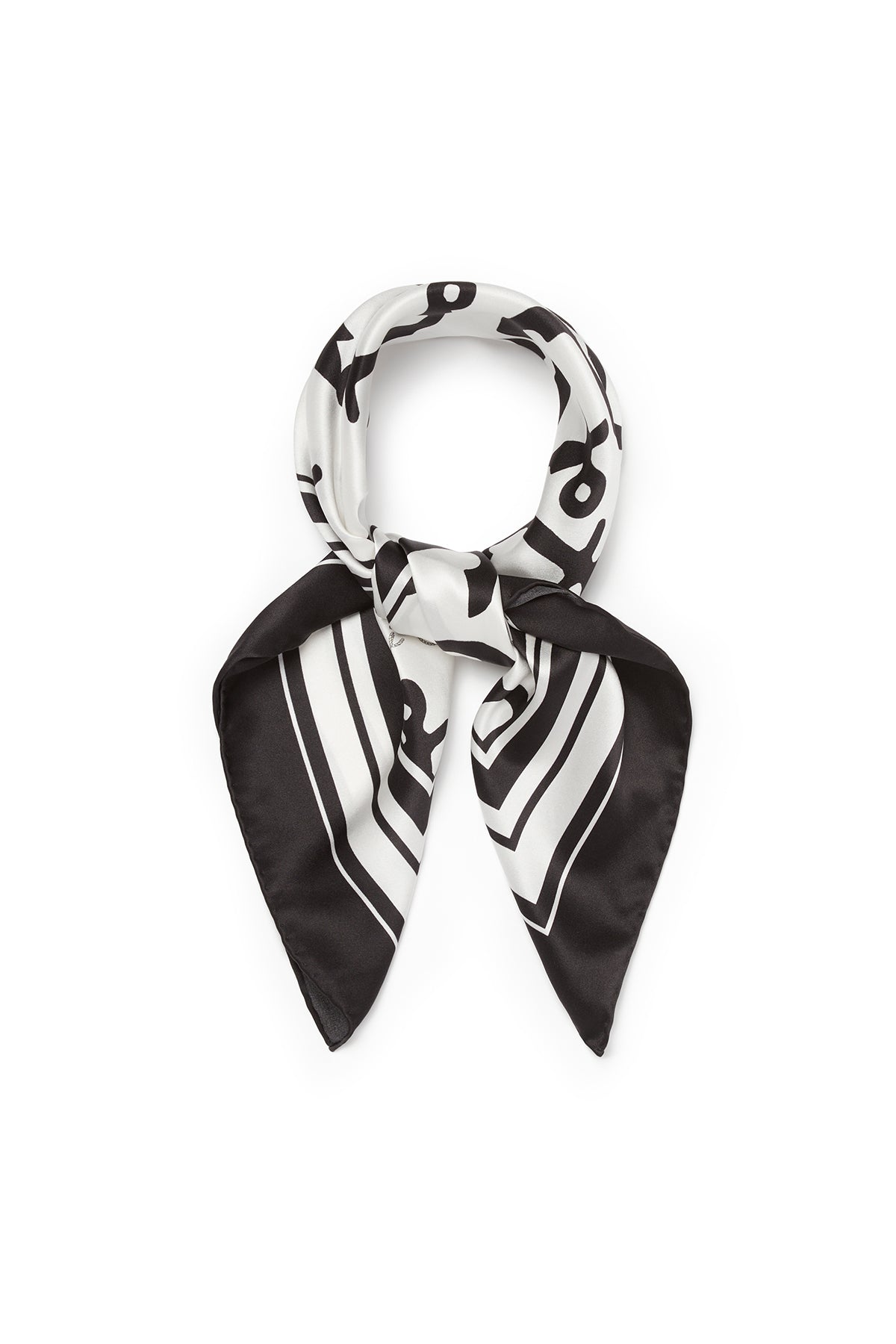 Anchor Silk Scarf - White/Black-Perri Cutten