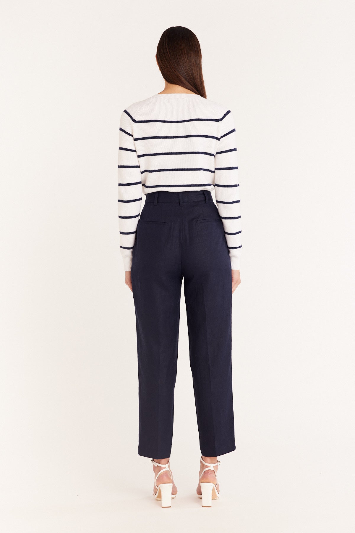 Taomina Linen Pant - Navy-Perri Cutten