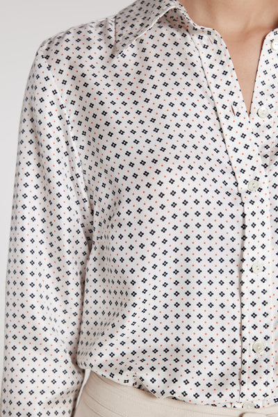 Andie Silk Shirt - Ivory/Black-Perri Cutten