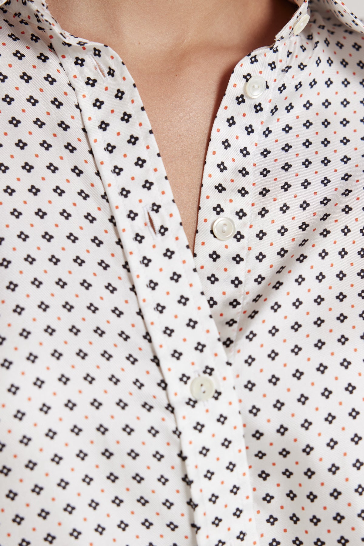 Andie Silk Shirt - Ivory/Black-Perri Cutten